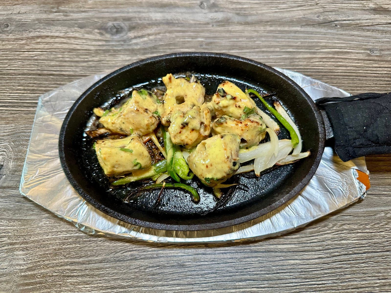 Chicken malai kabob platter at Mint Indian Bistro